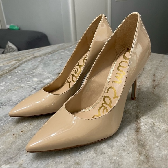 Sam Edelman Hazel Pumps in Nude Beige Blush Patent Leather Women’s 8.5 - Picture 11 of 12